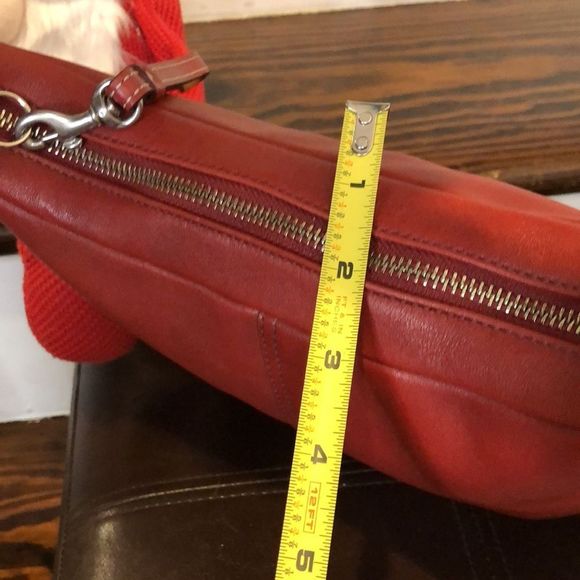 COACH Legacy Red Leather Feeder Bucket Adjustable Crossbody Shoulder Bag Vintage - Picture 9 of 16